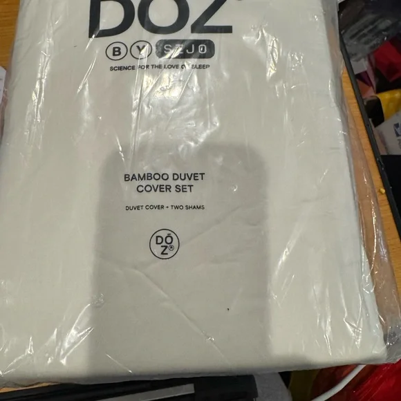 DŌZ Bamboo Duvet Cover Set - Ivory F/Q - Picture 5 of 8